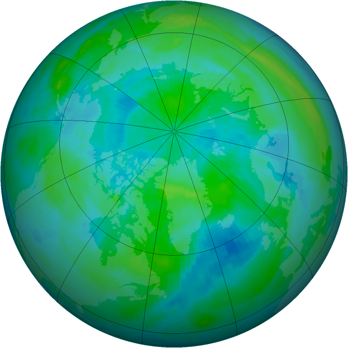 Arctic ozone map for 06 September 1997